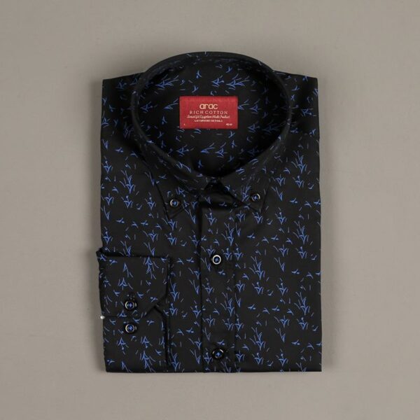 Smart Fit Navy Blue Fashion Shirt