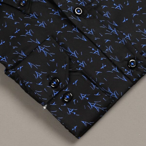 Smart Fit Navy Blue Fashion Shirt - Image 3
