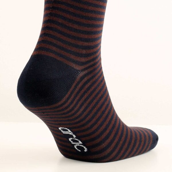 Navy Blue & brown Cotton Socks - Image 2