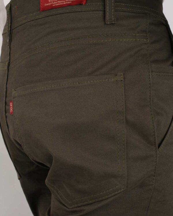 Smart Fit Olive Green Gabardine Pants - Image 5