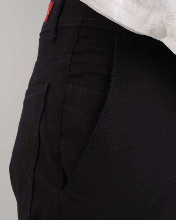 Smart Fit Navy Blue Gabardine Pants - Image 5