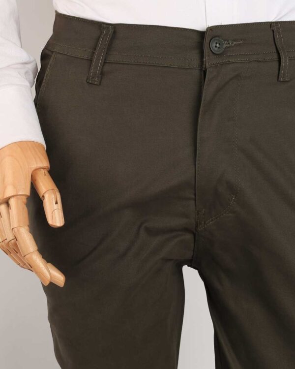 Smart Fit Olive Green Gabardine Pants - Image 3