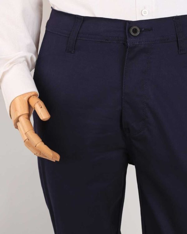 Smart Fit Navy Blue Gabardine Pants - Image 3