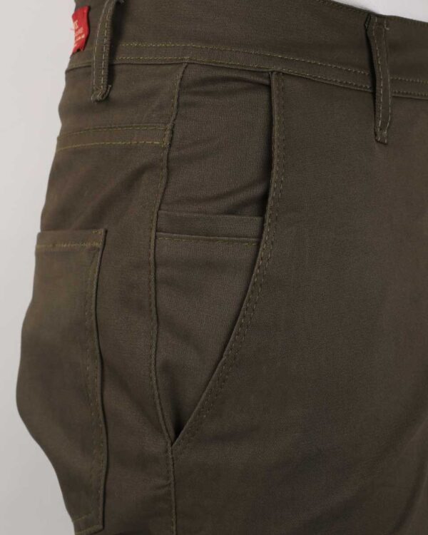 Smart Fit Olive Green Gabardine Pants - Image 4