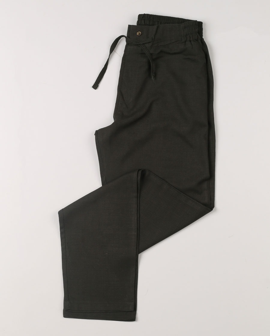 Linen Viscose Olive Green Sweet Pants