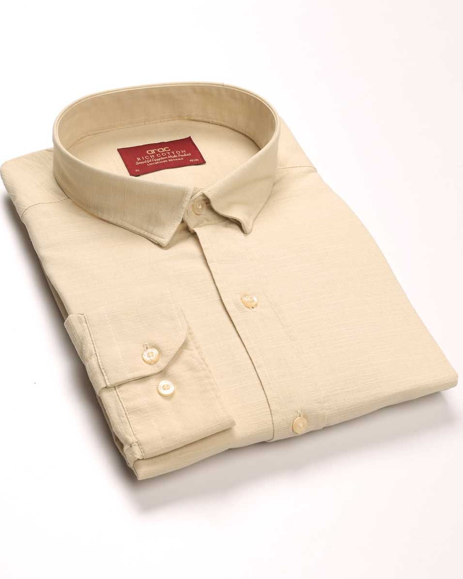 Smart Fit Linen Beige Shirt