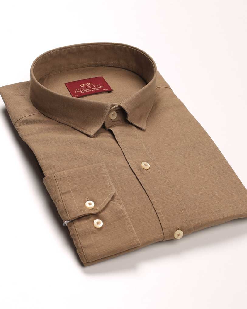 Smart Fit Linen Coffee Shirt