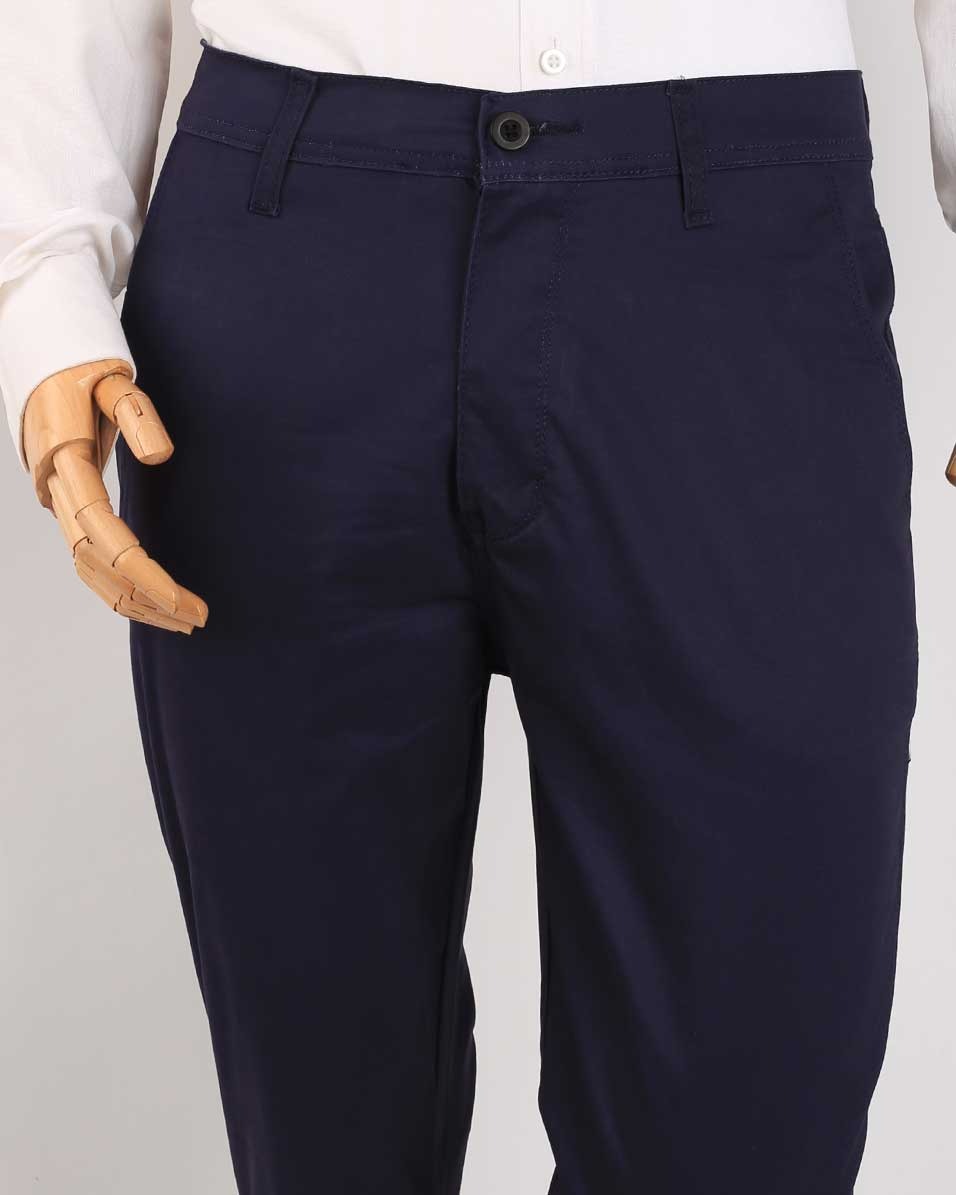 Smart Fit Navy Blue Gabardine Pants - Image 6