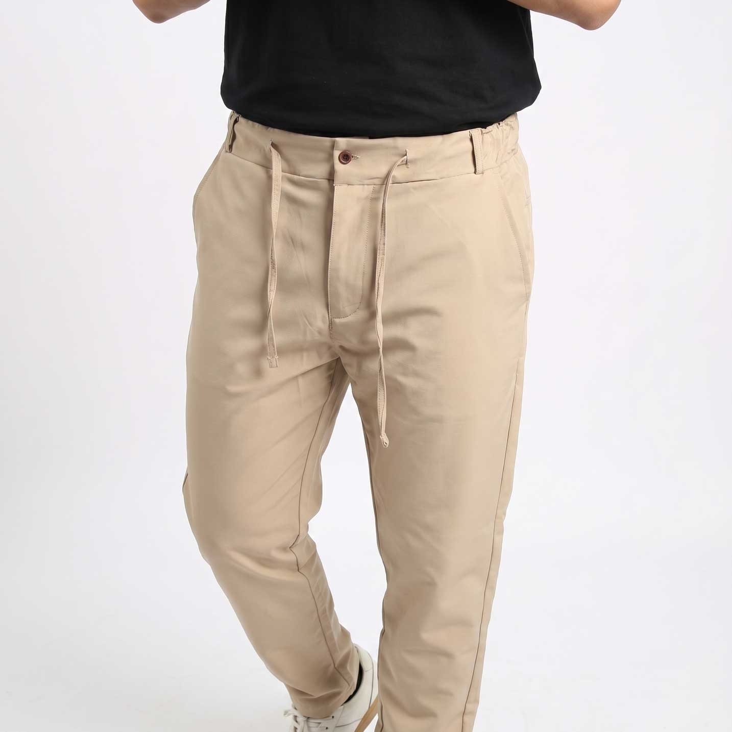 beige soft nylon pants