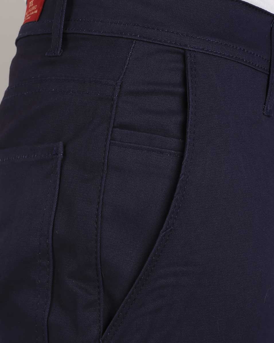 Smart Fit Navy Blue Gabardine Pants - Image 3