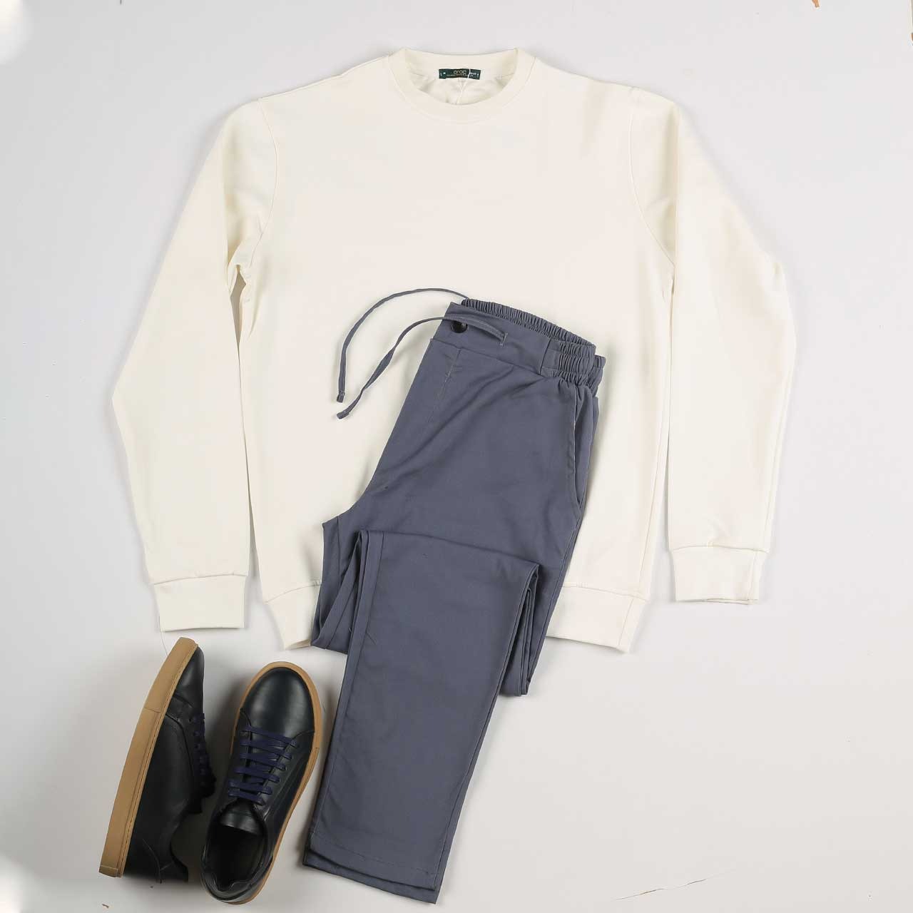 Smart Fit white Round Sweat shirt