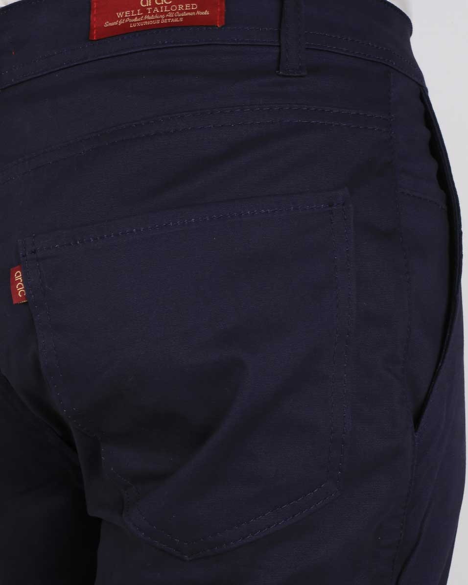 Smart Fit Navy Blue Gabardine Pants - Image 4