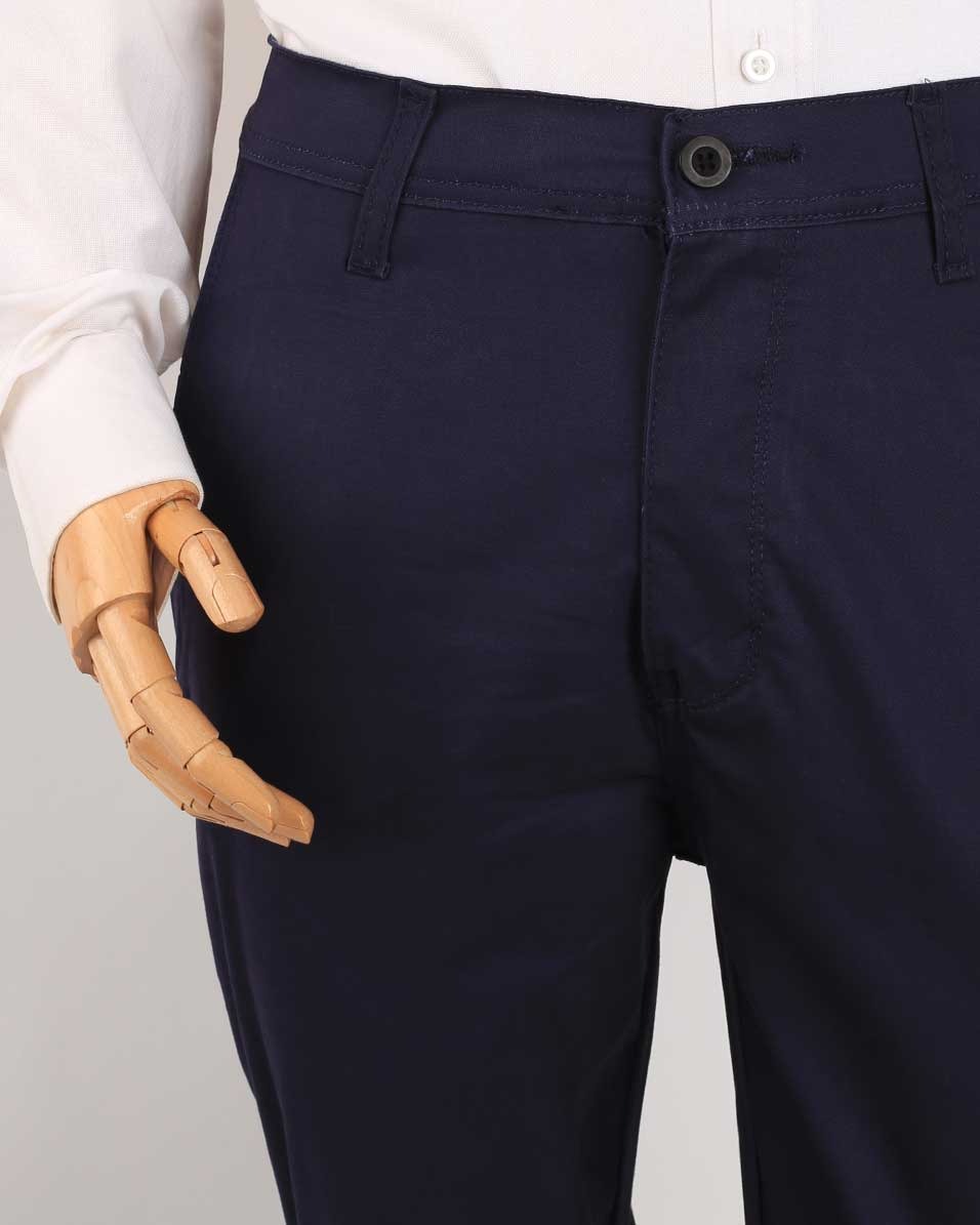 Smart Fit Navy Blue Gabardine Pants - Image 5